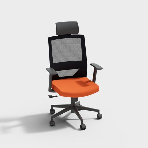 Stylish Low-Poly Office Chair 3D model