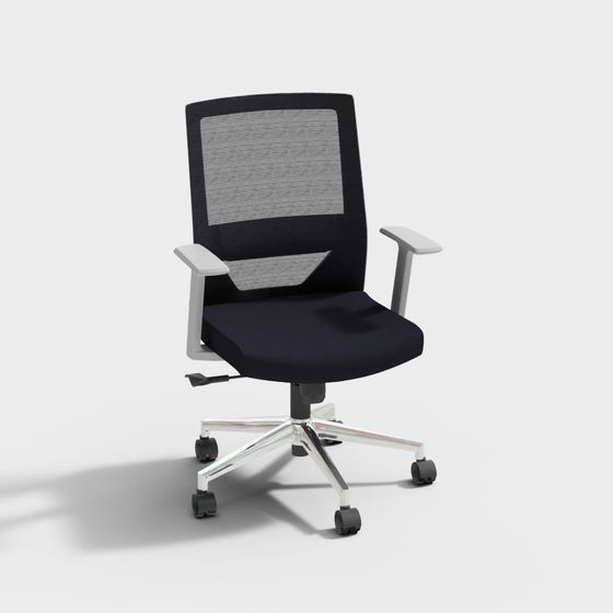 Chic Low-Poly Office Chair 3D model for Modern Workspaces