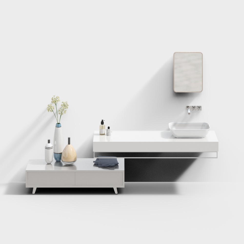 Minimalist Bathroom Set 3D model