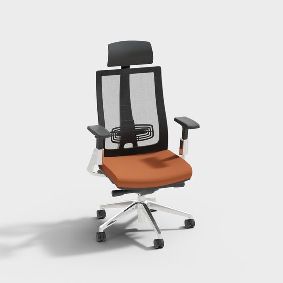 Chic Low-Poly Office Chair 3D model for Modern Workspaces