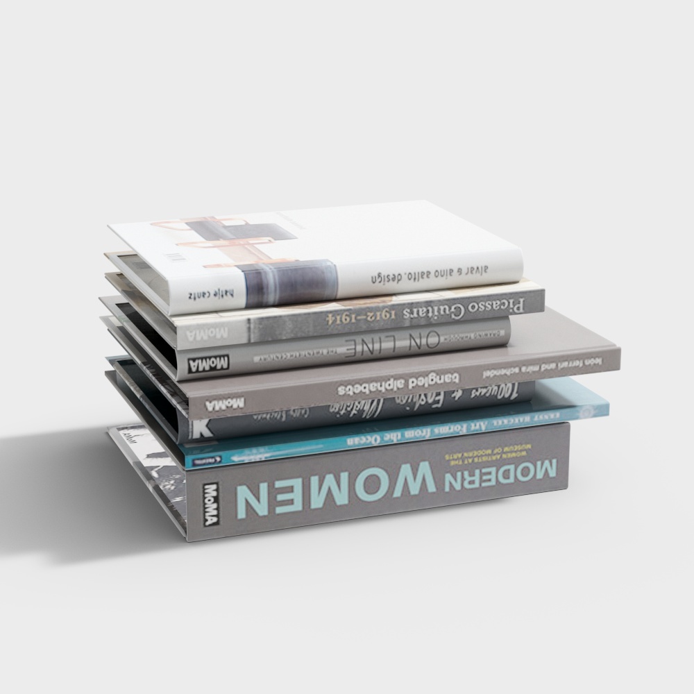 Stylish Stacked Book 3D model for Modern Design