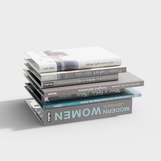 Stylish Stacked Book 3D model for Modern Design