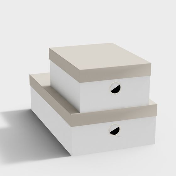 Low-Polygon Storage Box Set 3D model