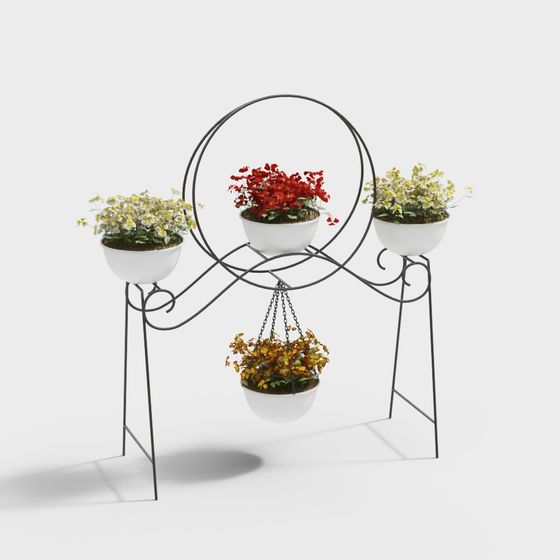 Cool Carrey - Combinazione di Cestino e Appendino per Fiori in Ferro Europeo 13674