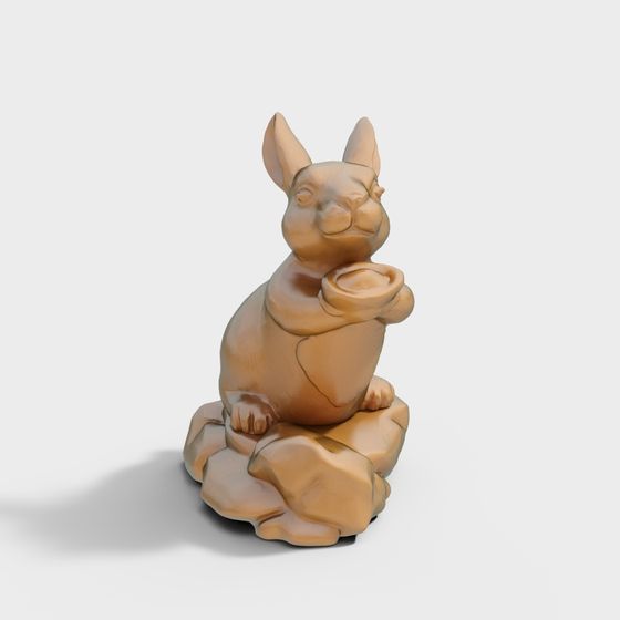 Charming Coffee Sipping Bunny 3D model