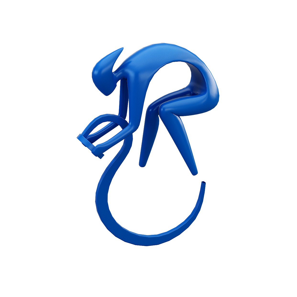 Sleek Dancer 3D Model – Blue Low-Poly Art Figure