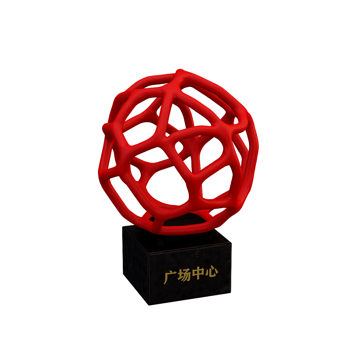 Geometric Light 3D Model – Low-Poly Red Plastic Design