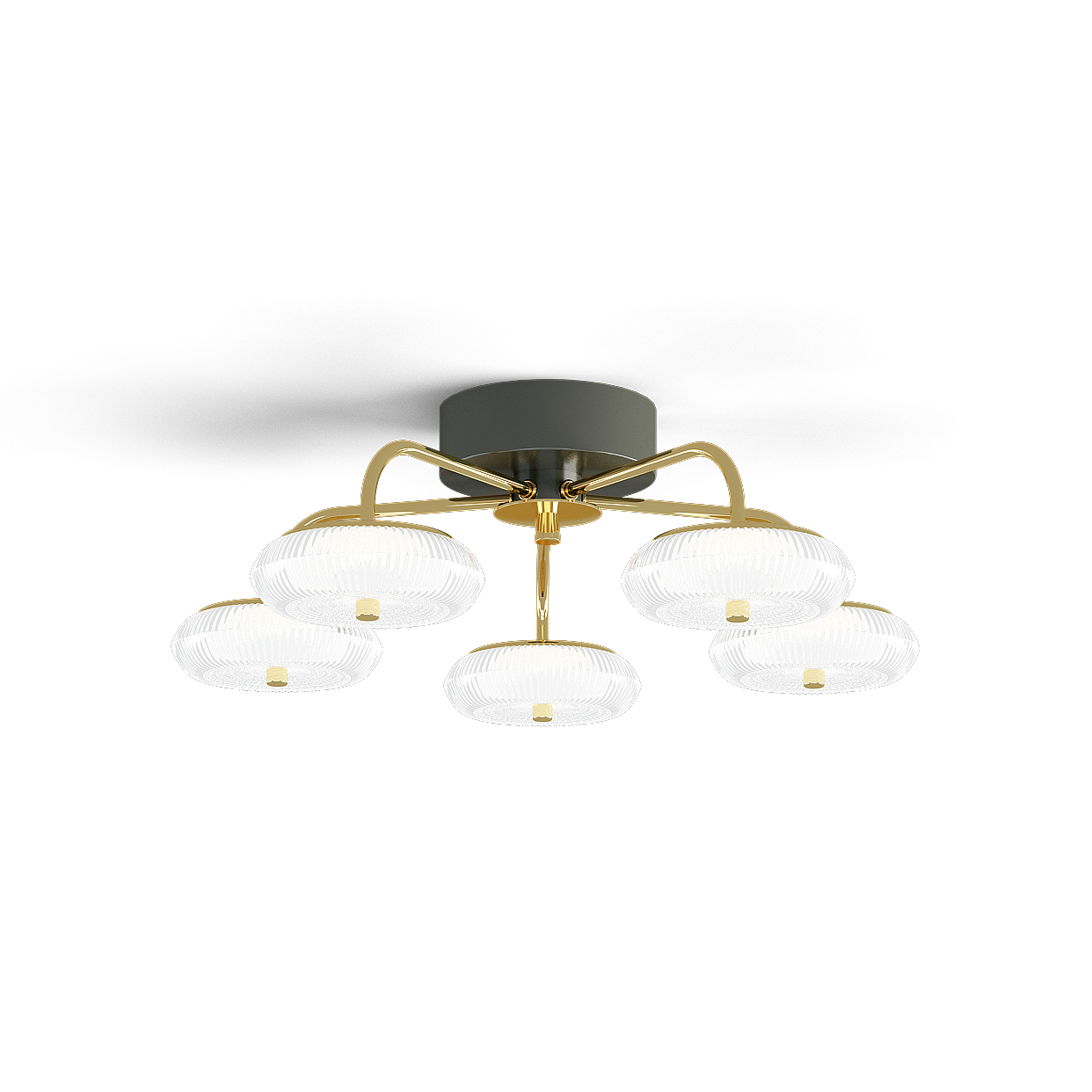 Art Deco Ceiling Light 3D Model – Vintage Gold Design
