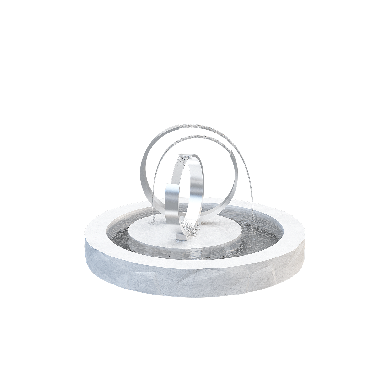 Geometric Low-Poly Metal Rings 3D Model