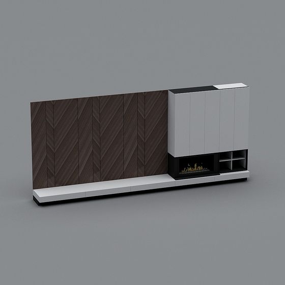 Herringbone Media Console 3D model