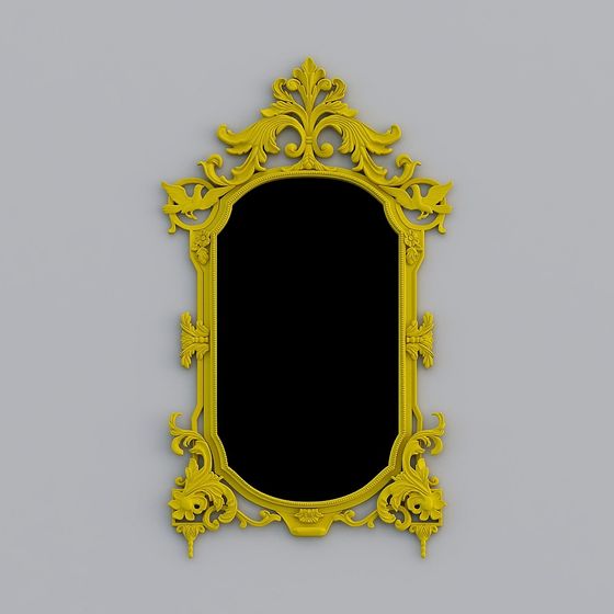 Golden Elegance Mirror 3D model