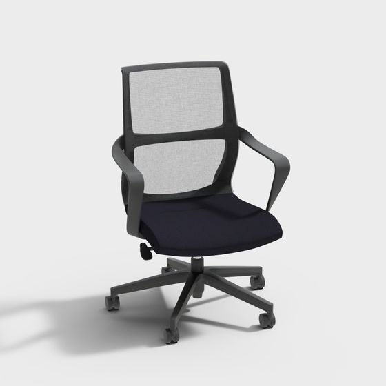 Stylish Low-Poly Office Chair 3D Model