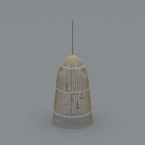 Suspended Cage Lamp 3D model