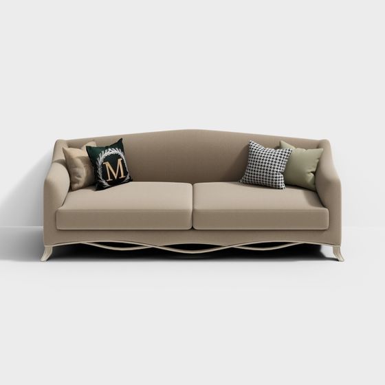 Elegant Beige 3D Sofa Model for Modern Interiors