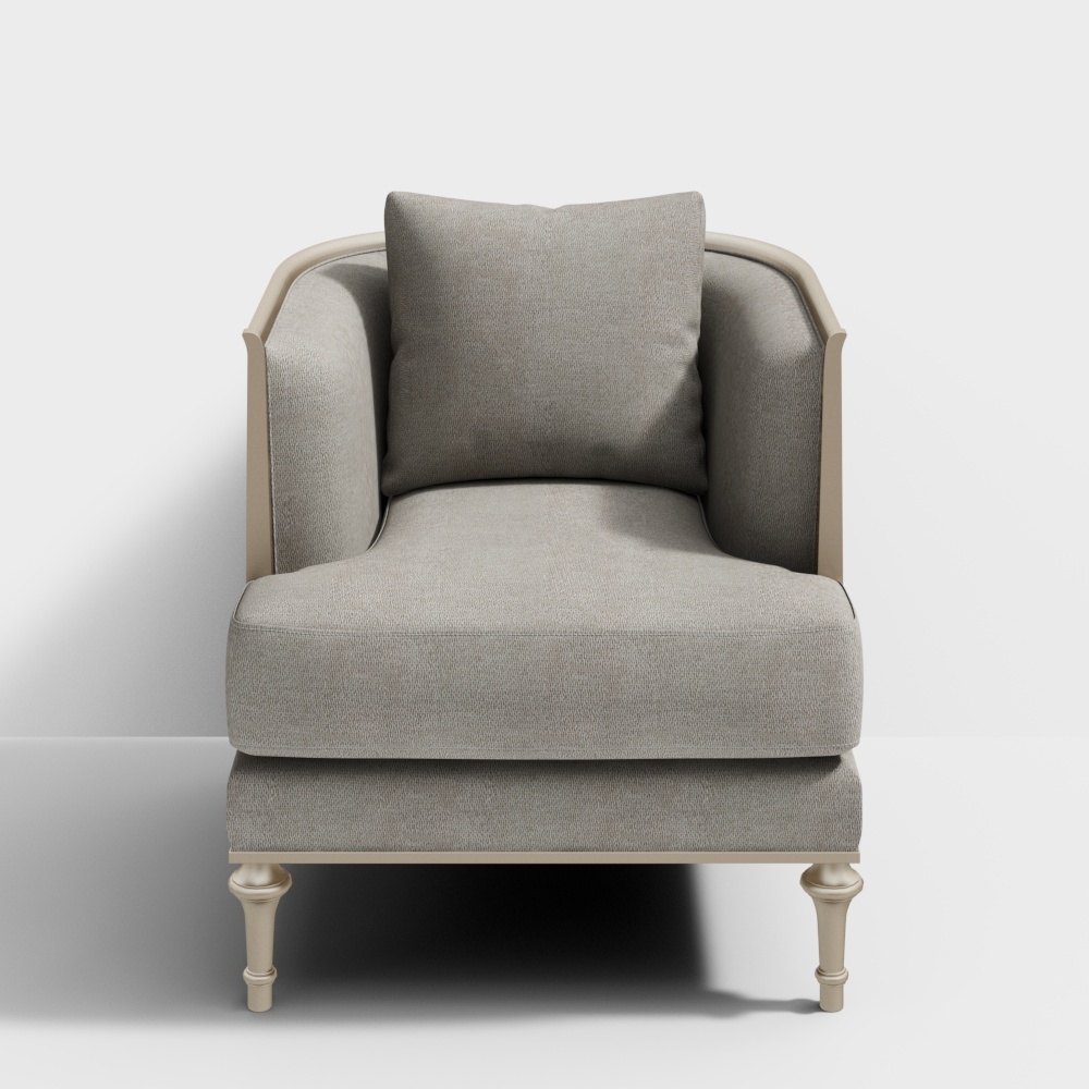 Elegant Low-Poly Armchair 3D model for Modern Interiors