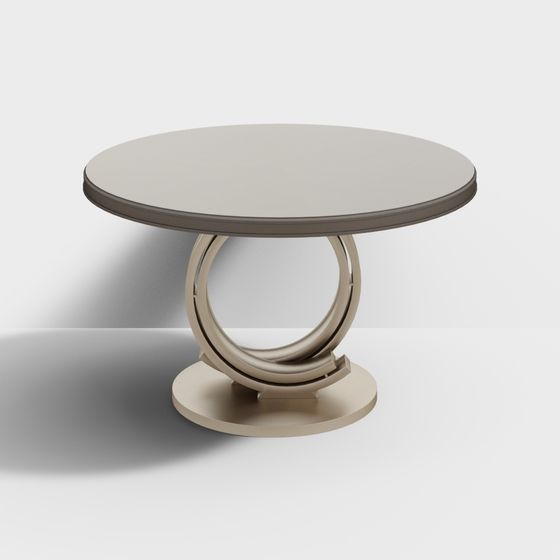 Elegant Low-Polygon Round Table 3D model for Modern Spaces