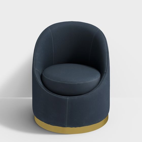 Stylish Round Armchair 3D model for Modern Spaces