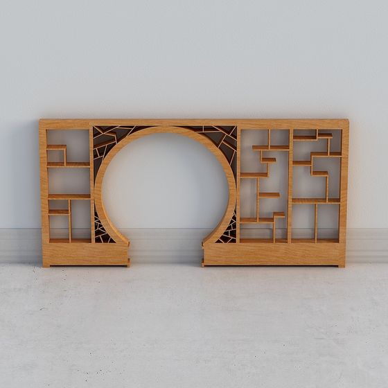 Elegant Wood Art Screen 3D model