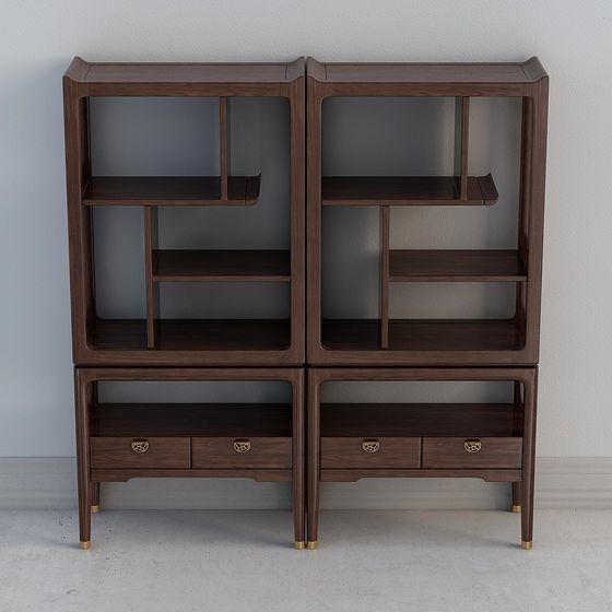 Mid-Century Modern Bookshelf 3D model