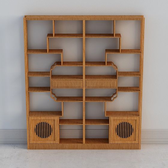 Elegant Low-Poly Bookshelf 3D model