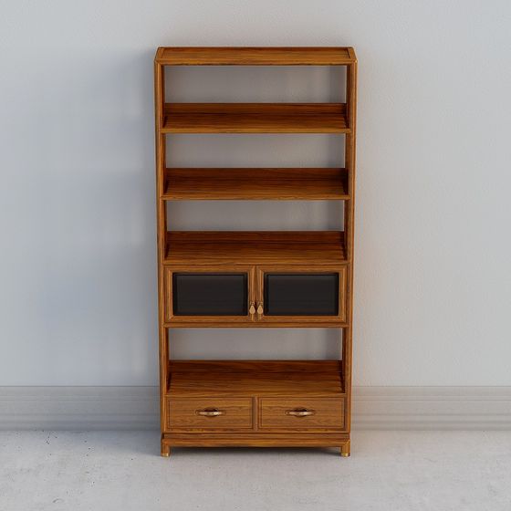 Vintage Bookshelf 3D Model for Modern Interiors