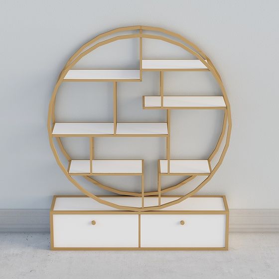 Curved Bookshelf 3D model for Modern Interiors