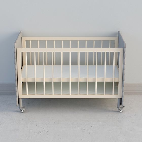 Minimalist Baby Crib 3D model