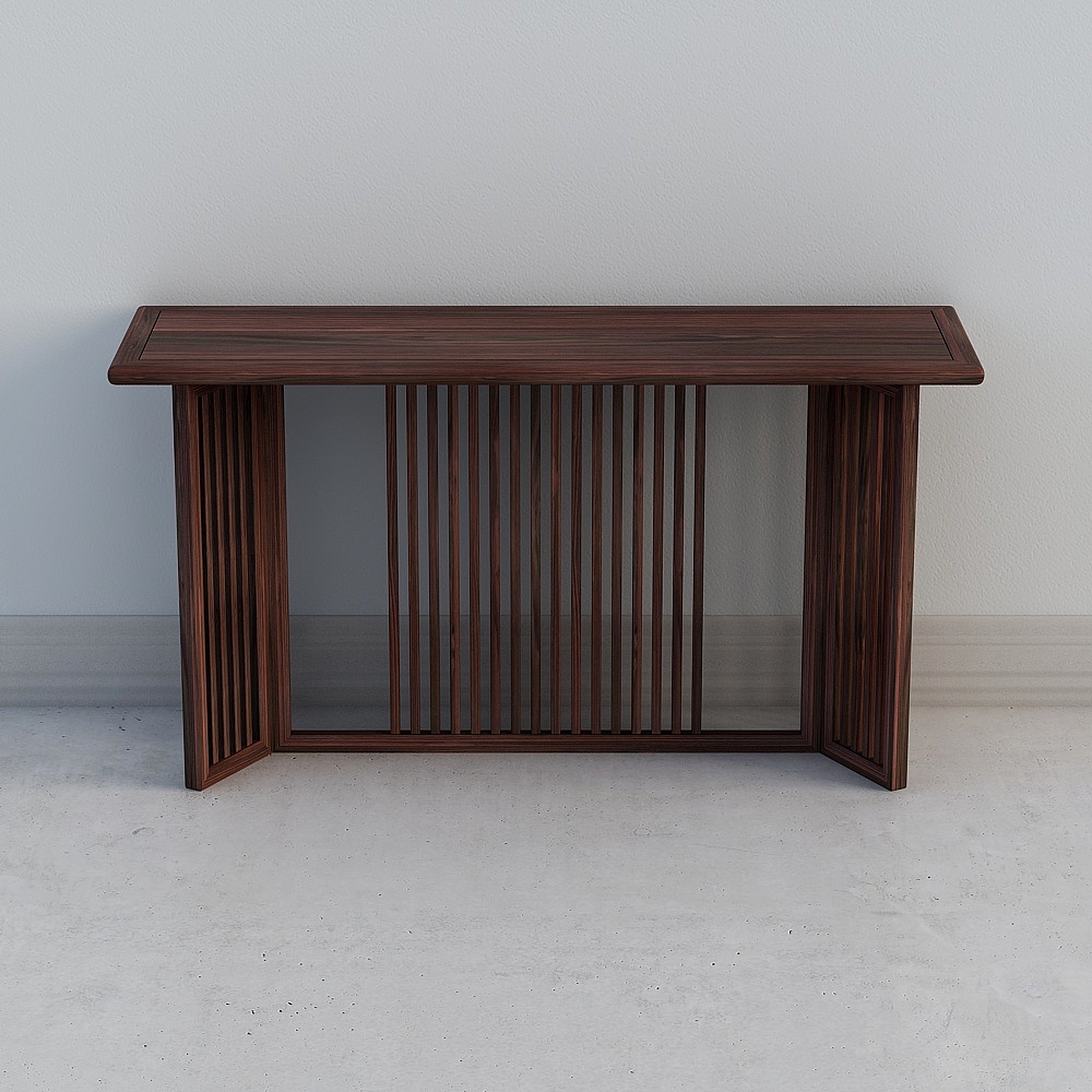 Stylish Wood Stripe Table 3D model