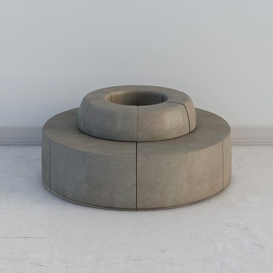 Elegant Circular Seat 3D model for Modern Interiors