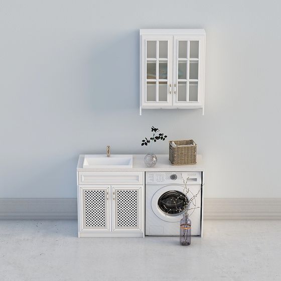 Laundry Room Retreat 3D Model – Soft Palette Design