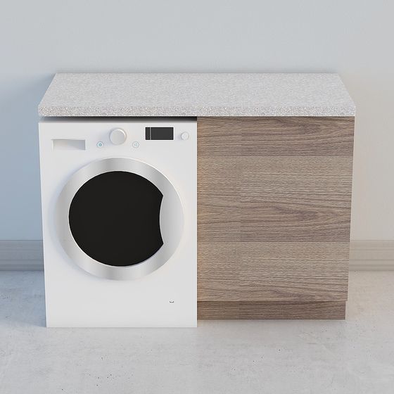 Stylish Laundry Cabinet 3D model for Modern Interiors