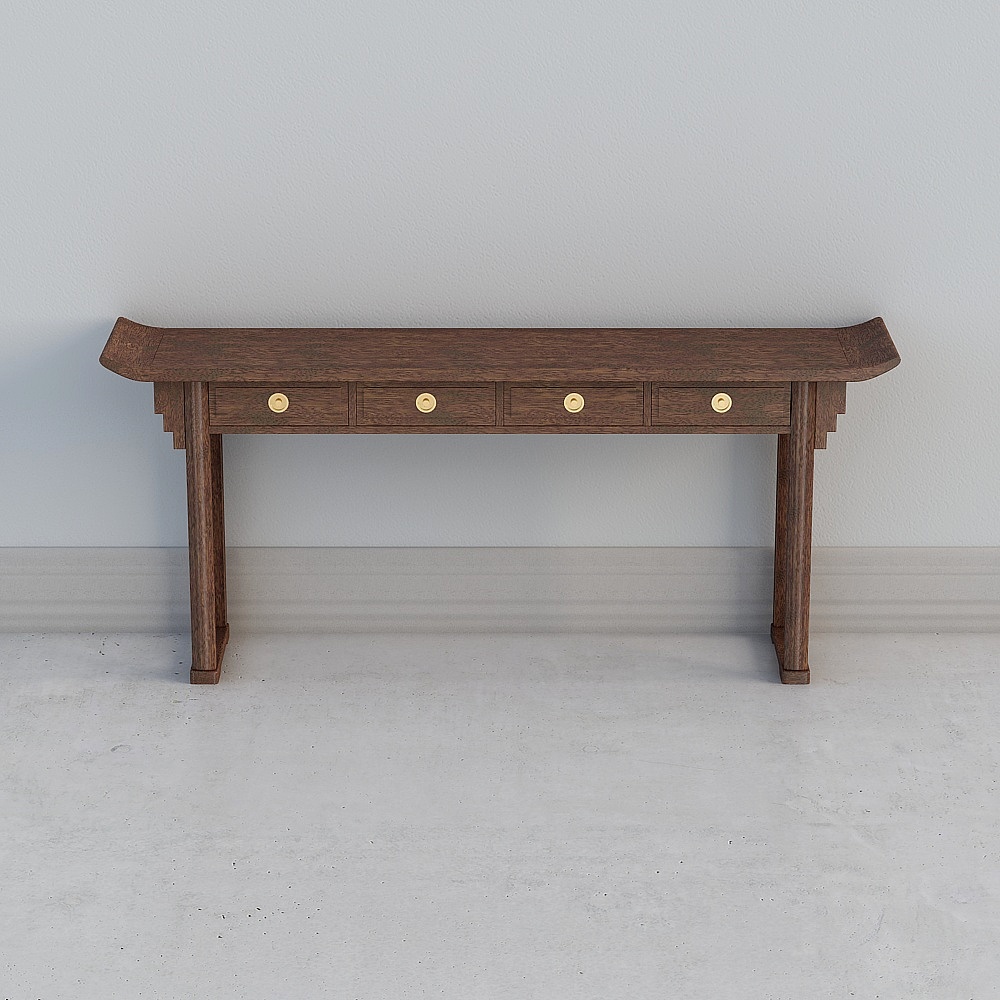 Elegant Classical Chinese Table and Chair 3D Model