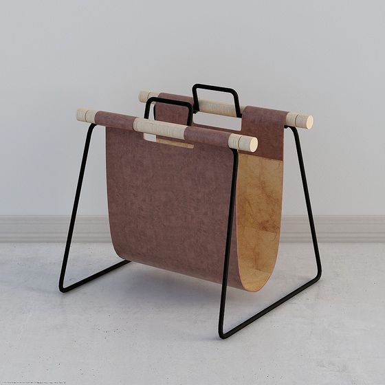 Earth Color Fabric Magazine Rack 3D Model for Stylish Storage