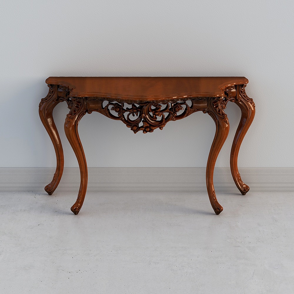 Elegant Vintage Table and Chair Set 3D model