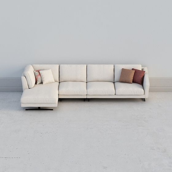 K Tutti i tipi di mobili Divano angolare in lino di cotone bianco C50 metri