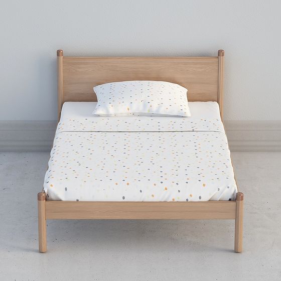 Modern Low-Polygon Bed Frame 3D model