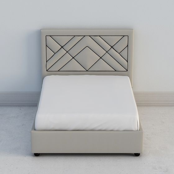 Stylish Low-Poly Bed Frame 3D model for Modern Interiors