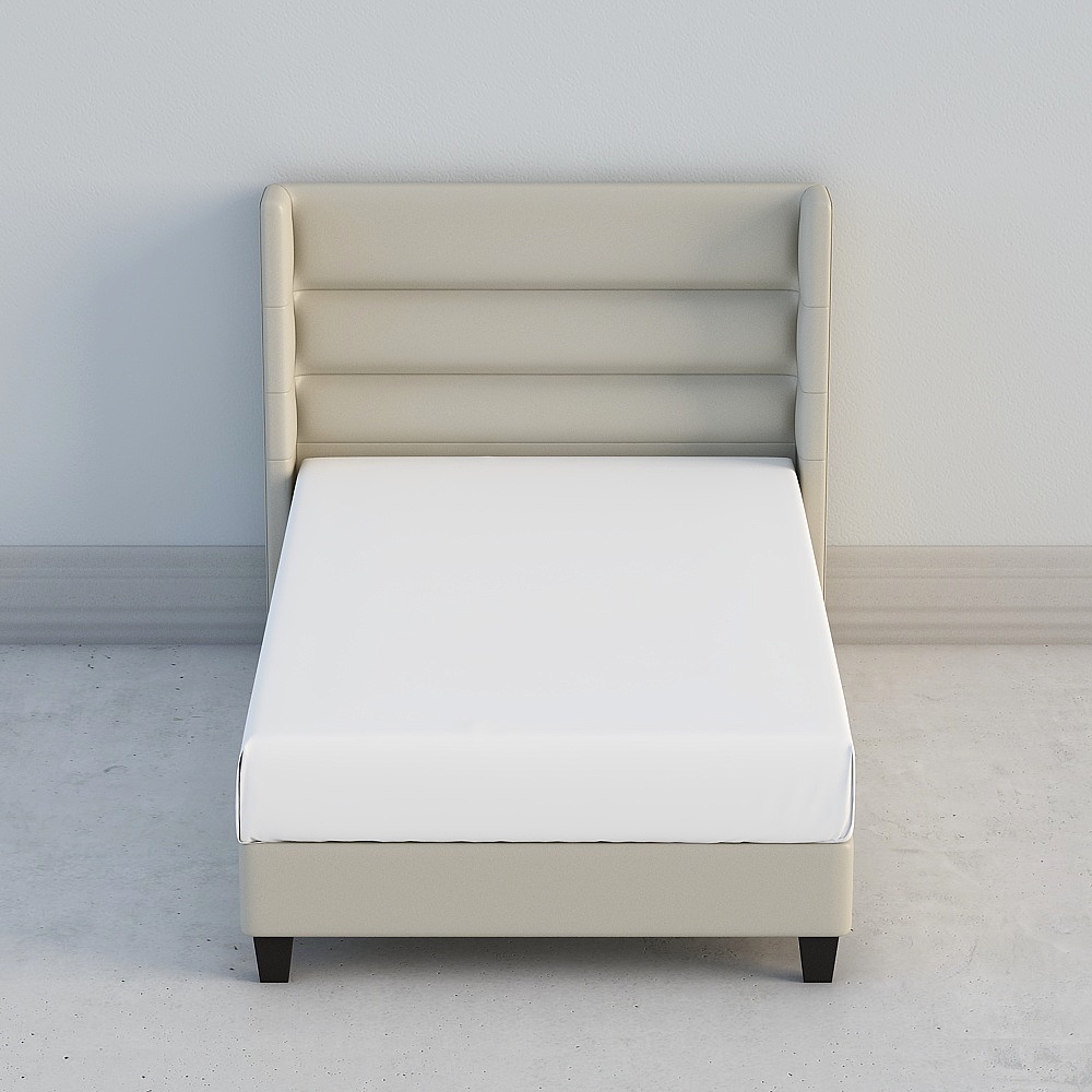 Modern Low-Polygon Bed Frame 3D model