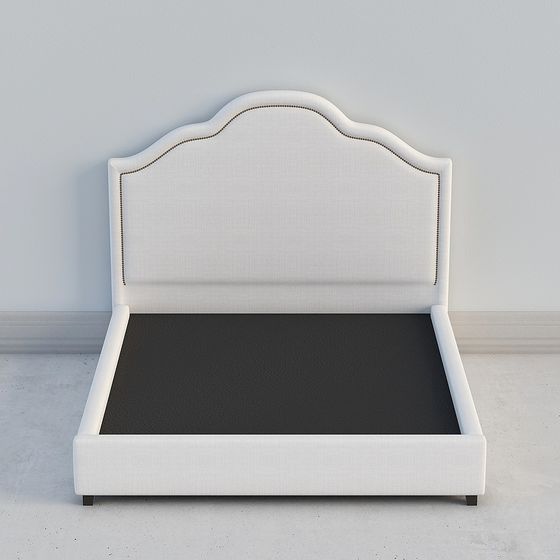 Elegant Low-Poly Bed Frame 3D model