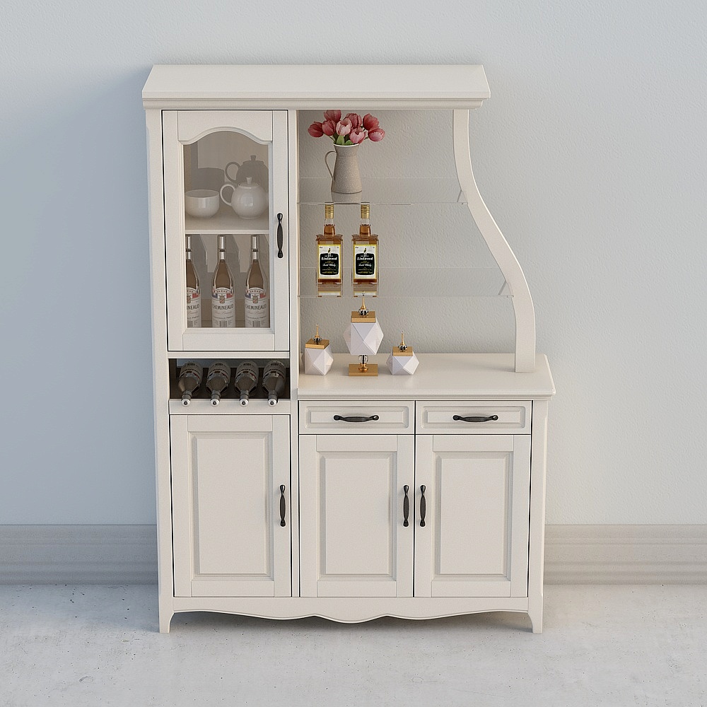 Elegant 3D Model of a Wine Cabinet for Modern Homes