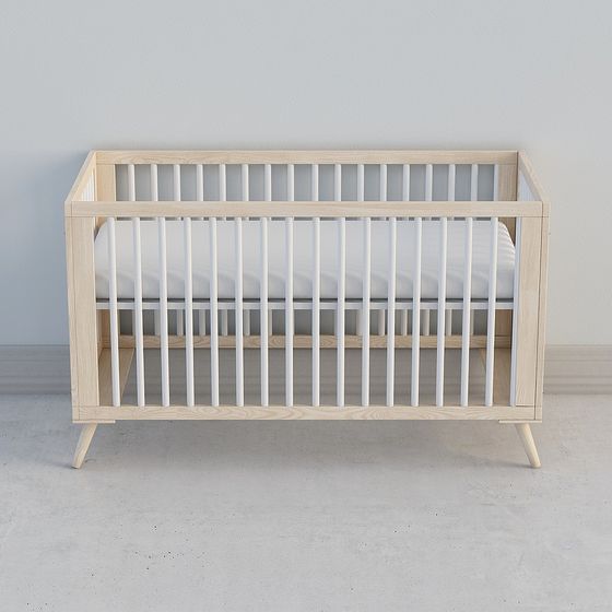 Elegant Minimalist Baby Crib 3D model