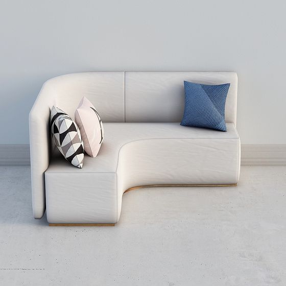 Modern Booth Seating 3D Model in Black