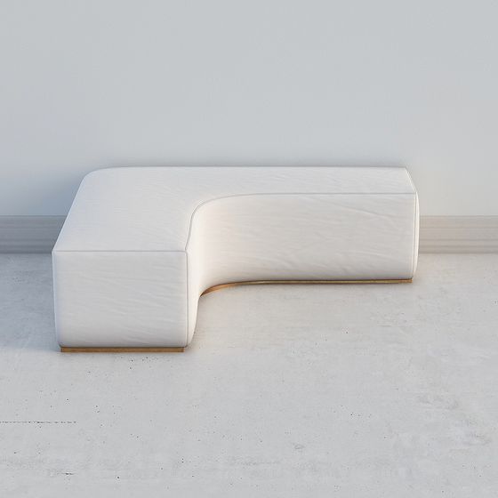 Curved Sofa 3D model for Modern Interiors