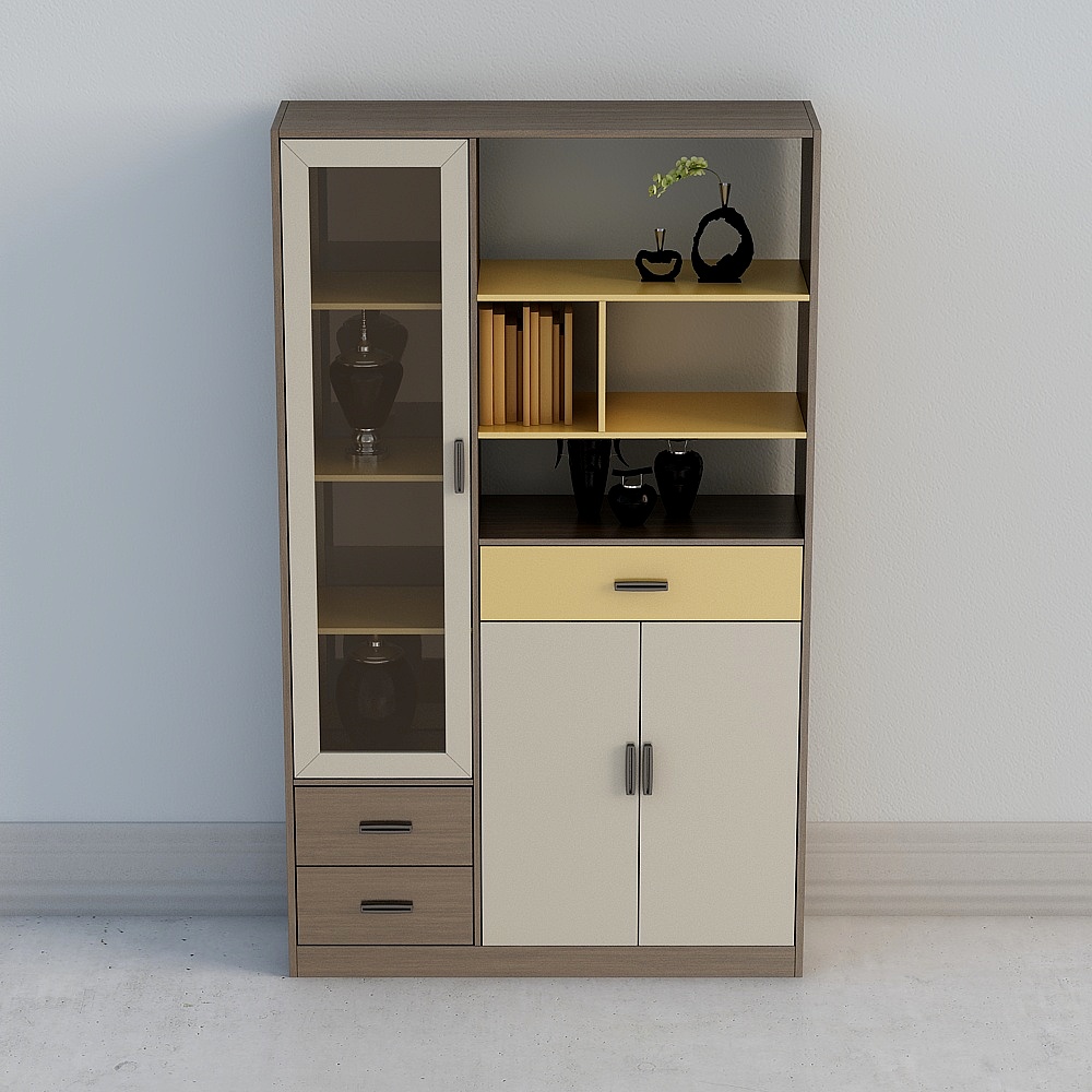 Modern Minimalist 3D Bookshelf Model