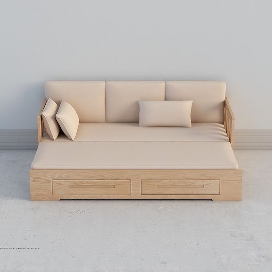 Modern Minimalist Sofa Bed 3D Model