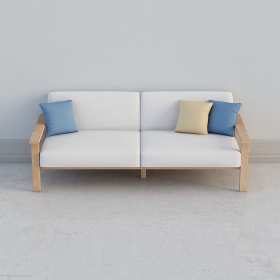 Minimalist Low-Polygon Sofa 3D model