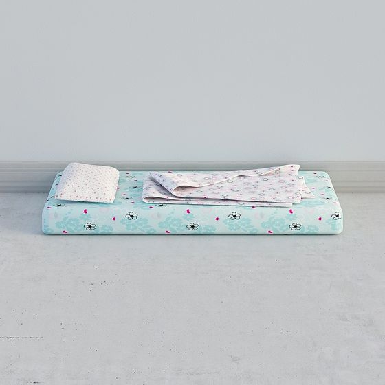 Charming Baby Crib and Bedding 3D model for Cozy Spaces