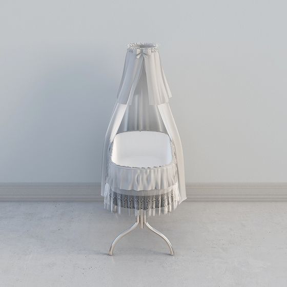 Delicate Baby Cradle 3D model