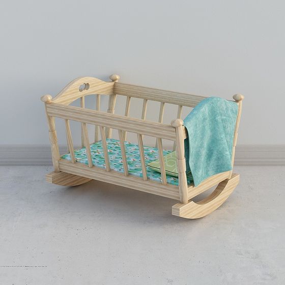 Cozy Low-Polygon Cradle 3D model