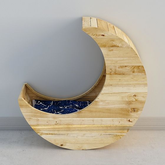 Moon-Shaped Decorative Mirror 3D model